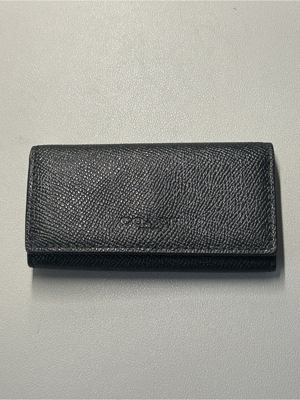 Coach Black Leather 4-Key Case Key Holder Key Wallet